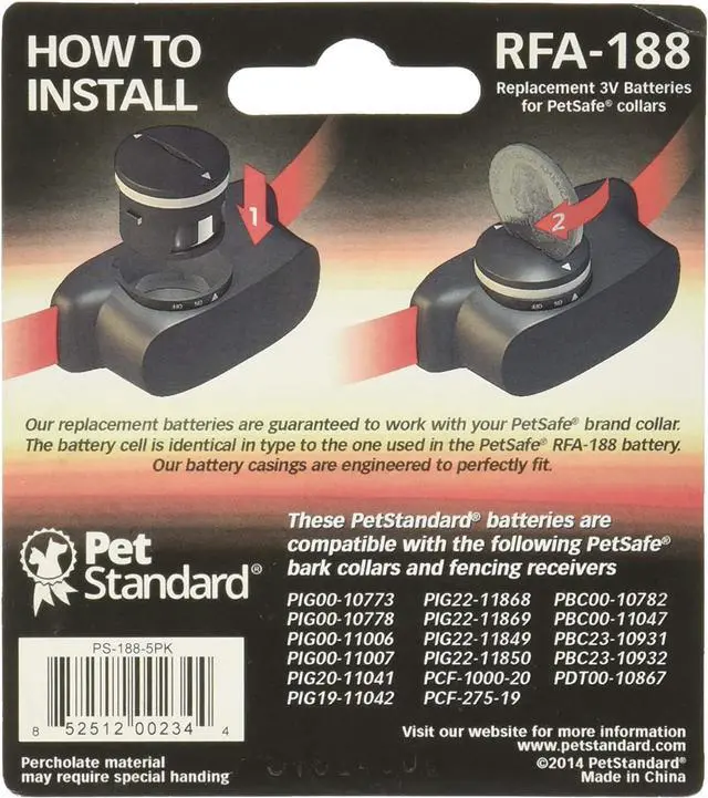 Alt view image 5 of 5 - PetSafe Compatible RFA-188 Replacement Batteries (5-Pack)