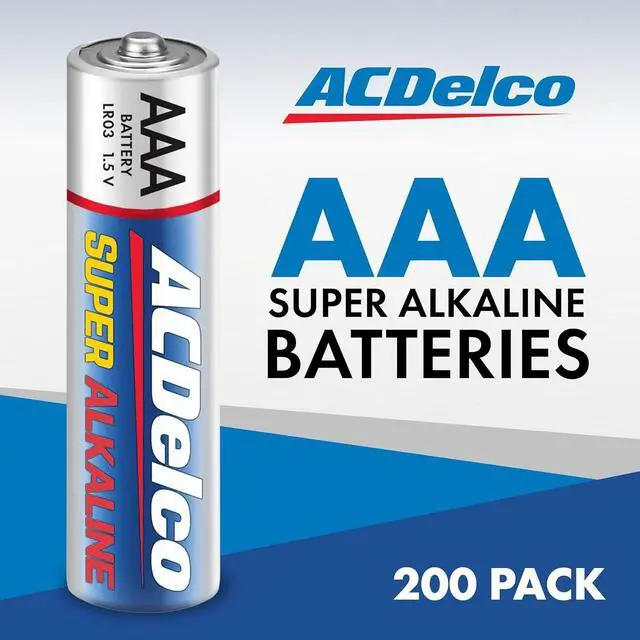 Alt view image 2 of 6 - ACDelco 200-Count Triple AAA Batteries, Maximum Power Super Alkaline Battery, 10-Year Shelf Life, Reclosable Packaging