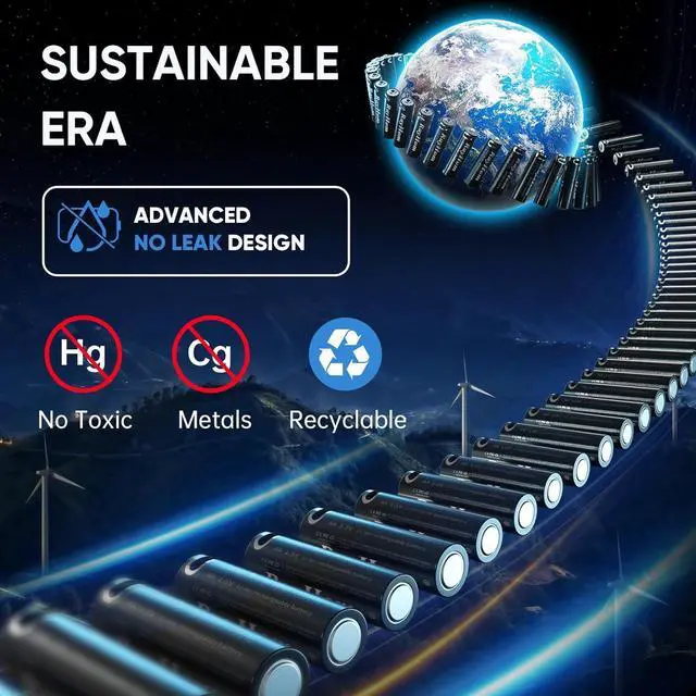 Alt view image 5 of 7 - USB Rechargeable AA Lithium Batteries - 8 Pack Double A Li-ion Batteries, 1.5V 3400 mWh, Charges 1.5 Hours, with 2 USB-C 2-in-1 Charging Cable, Over 1000+ Cycles