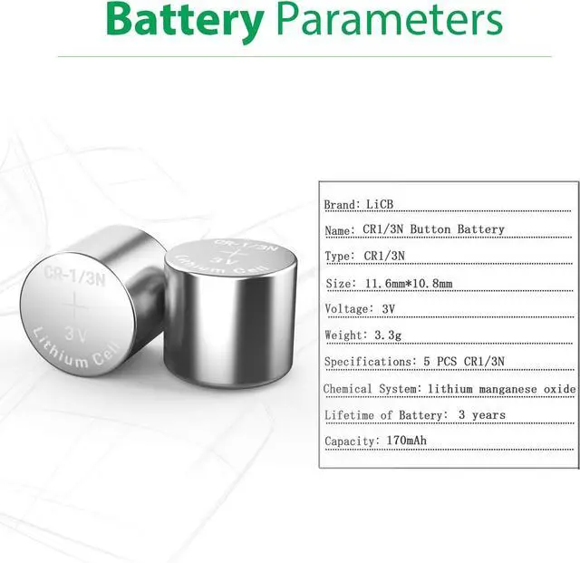 Alt view image 2 of 6 - LiCB 10 Pack CR1/3N Battery 3V Lithium CR 1/3N Batteries