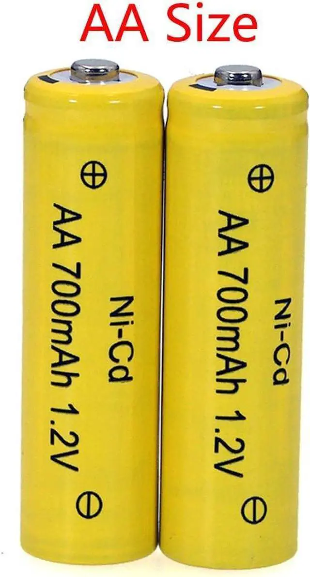 Alt view image 3 of 7 - 12 Packs AA Garden Ni-Cd Batteries 1.2V AA 700mAh Ni-Cd Rechargable Battery for Solar Lights,Lawn Landscape Lighting