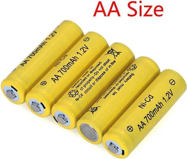 Alt view image 4 of 7 - 12 Packs AA Garden Ni-Cd Batteries 1.2V AA 700mAh Ni-Cd Rechargable Battery for Solar Lights,Lawn Landscape Lighting