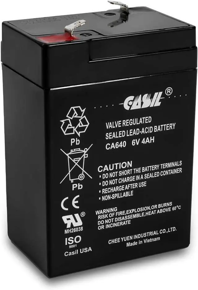 Main image of Casil CA640 6V 4Ah Battery  Replacement for Lithonia ELB06042 Emergency Light Battery, ELB 06042  Compatible with Lithonia Exit Signs & Commercial Emergency Lighting Fixtures