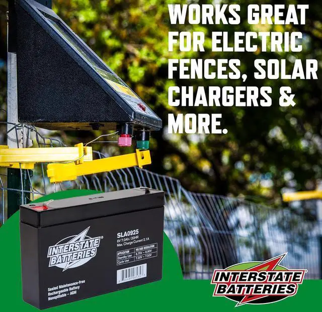 Alt view image 3 of 5 - Interstate Batteries 6V 7Ah Battery (F1 Terminal) SLA AGM VRLA Rechargeable Replacement for Electric Fences, UPS Backup Systems, Solar, Medical Devices (SLA0925)