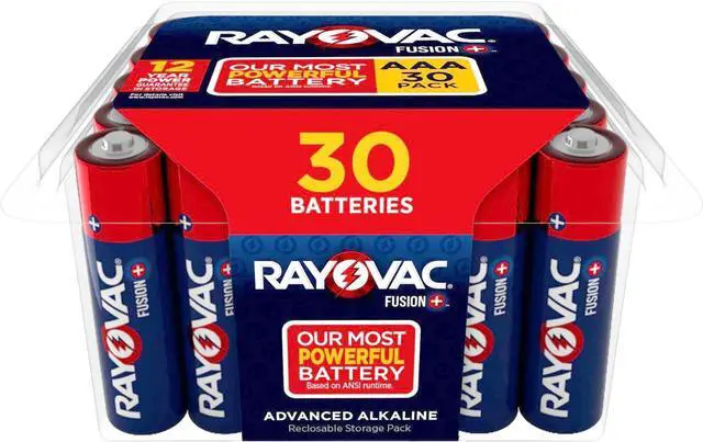 Alt view image 7 of 7 - Rayovac Fusion AAA Batteries, Premium Alkaline Triple A Batteries (30 Battery Count) Red, Silver