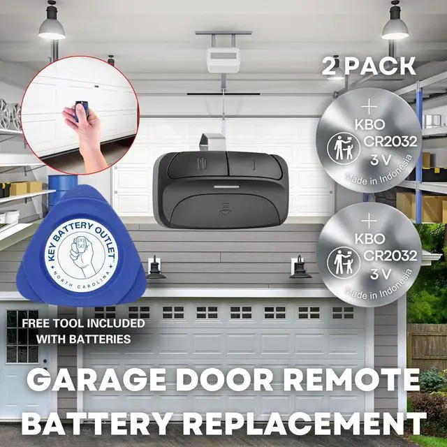 Alt view image 5 of 7 - Garage Door Opener Battery - 2 Pack CR2032 Button Lithium 3V | Replacement Power for Major Remotes, Keypads, Sensors