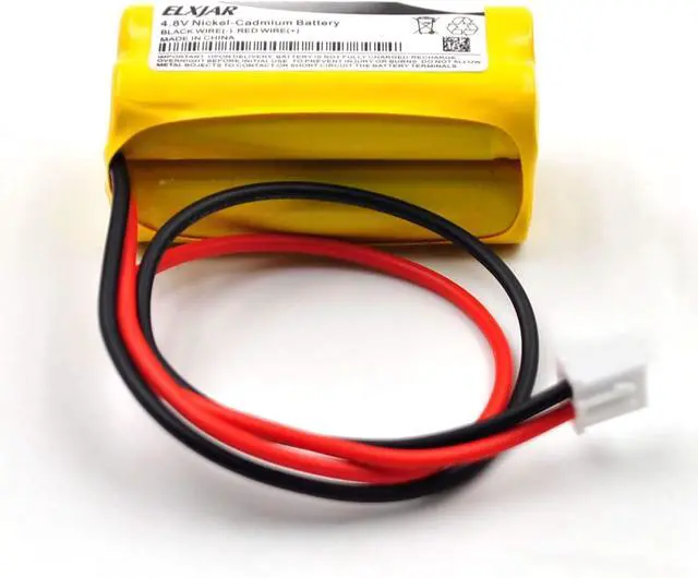 Alt view image 3 of 6 - (3-Pack) 4.8V 800mAh Ni-CD Battery Replacement for Emergi-Lite BL93NC487, Exit Light Co BAA-48R, Interstate NIC0186, Dantona Custom-43, OSI OSA-126, Lithonia ELB-CS06 Emergency Exit Lights