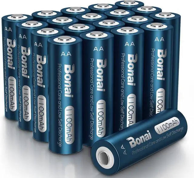Main image of BONAI AA Rechargeable Batteries, High Capacity 1100mAh NiMH Battery for Outdoor Solar Lights 1.2V Pre Charged Double-A Batteries (AA 20 Pack)