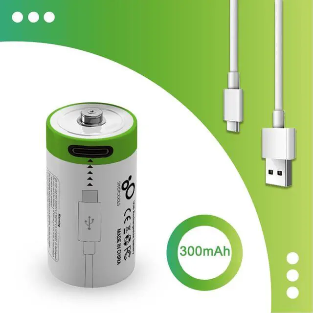 Alt view image 4 of 7 - 4 Pack CR2 Battery,Rechargeable CR2 3V-3.7v Lithium Batteries, 4 in 1 USB Type C Rechargeable Lithium CR2 CR15H270 15270 Batteries, 300mAh,1.5Hours Fast Charge(NOT C Battery)