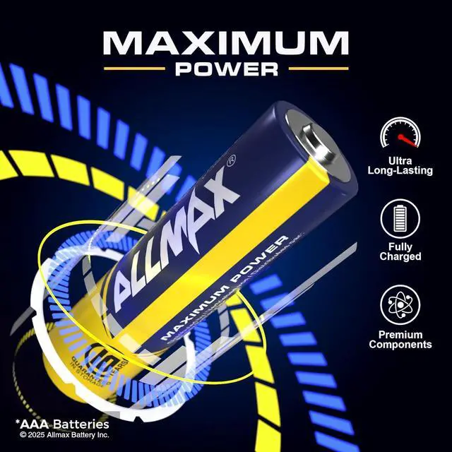 Alt view image 2 of 6 - Allmax AAA Maximum Power Alkaline Triple A Batteries (600 Count Wholesale Pack / 6 Boxes of 100)  Ultra Long-Lasting, Leakproof Design, 10-Year Shelf Life, Maximum Performance (1.5V)