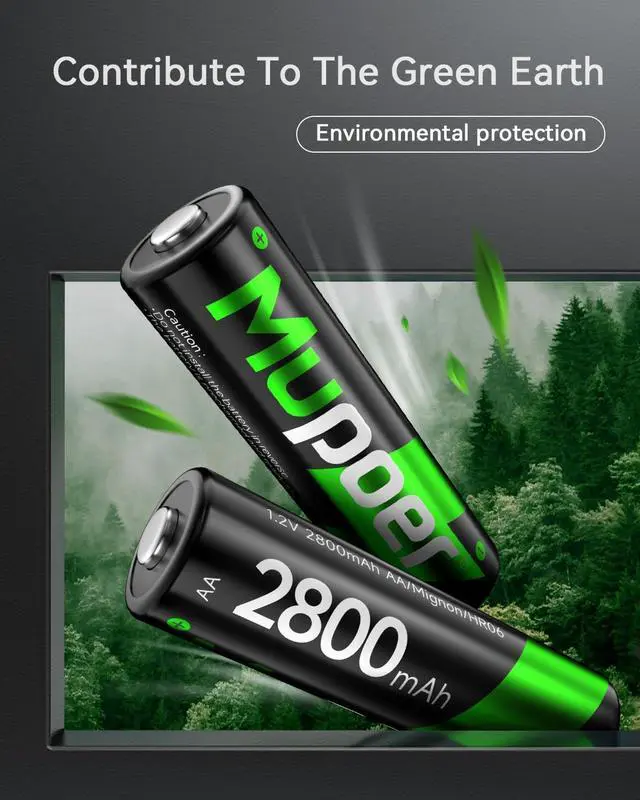 Alt view image 7 of 7 - 16 Pack Ni-MH AA Rechargeable Batteries, 2800mAh Rechargeable AA Batteries, Pre-Charged Double A Batteries with Protection Box