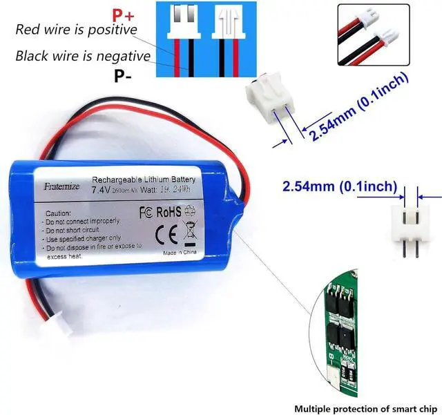 Alt view image 3 of 7 - 5200mAh 3.7v lithium ion battery with 2.0Pin JST-PH JST 2.0/2P Plug Rechargeable battery Pack lithium 3.7 volt batteries for Electronics, Toys, Lighting, Equipment, Bluetooth speaker other products.