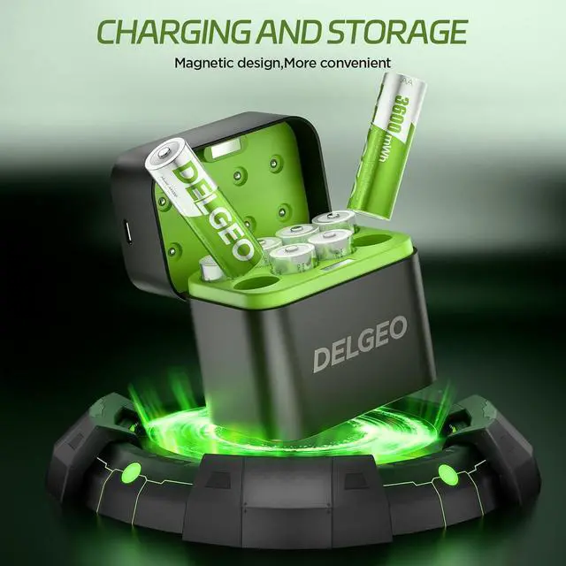 Alt view image 5 of 7 - Rechargeable AA Batteries Lithium 8 Pack with 2.5H Fast Charger, 1.5V 3600mWh High Capacity AA Lithium Batteries,Constant Output Li-ion Double a Battery with 2000 Cycle Times
