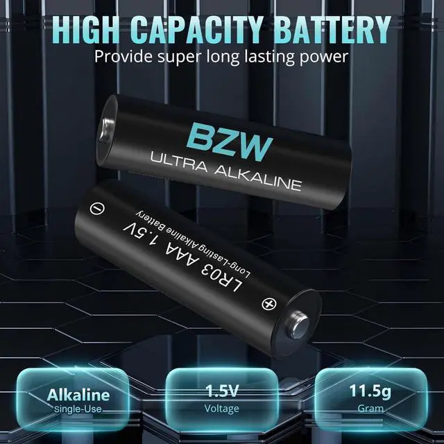 Alt view image 3 of 7 - BZW AAA Batteries 48 Pack, 1450mAh  Premium Alkaline 1.5V Triple A Batteries, Ultra Long-Lasting & Leakproof with 10-Year Shelf Life
