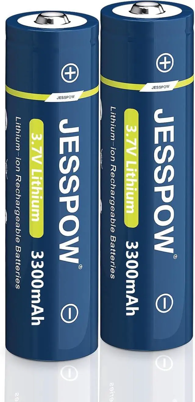 Alt view image 7 of 7 - JESSPOW 4 Pack 3.7 Volt Button Top 18650 Rechargeable Batteries,Lithium Battery 3300mAh for Flashlights, Headlamps, Doorbells, RC Cars,Outdoor Garden Lights
