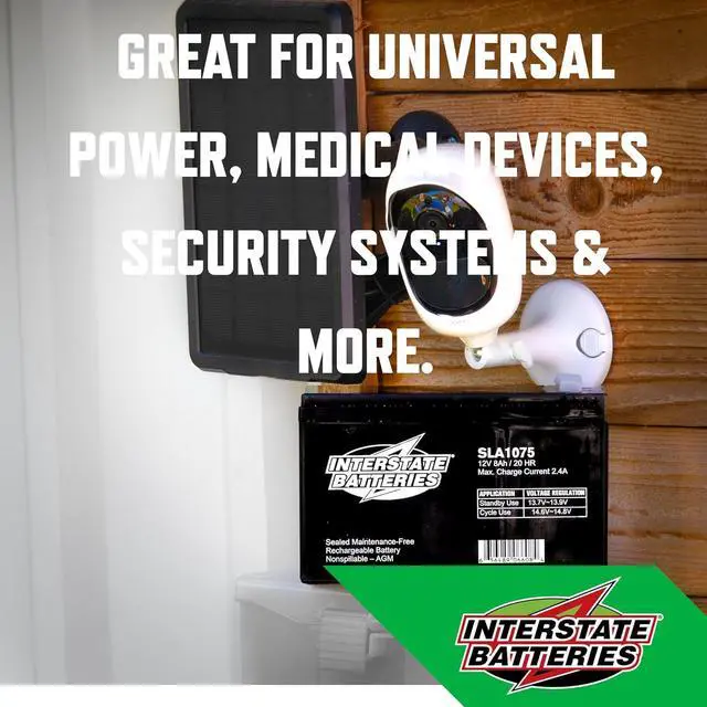 Alt view image 4 of 6 - Interstate Batteries 12V 8Ah Battery (SLA1075) Sealed Lead Acid Rechargeable SLA AGM (F1 Terminal) Wireless Internet UPS Systems, FIOS, SP12-7