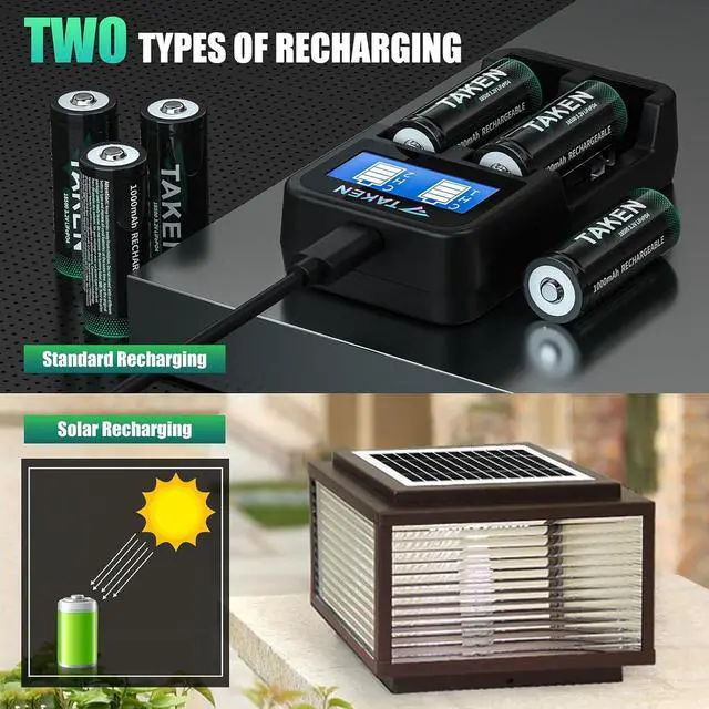 Alt view image 3 of 7 - Taken 18500 3.2v Rechargeable Battery,3.2 Volt LiFePO4 Lithium 1000mAh Solar Batteries for Outdoor Lights,Garden Solar Lights,Flashlight(4 Pack)