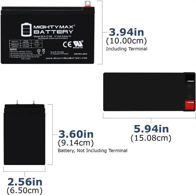 Alt view image 2 of 6 - Mighty Max Battery 12V 9AH SLA Battery Replacement for Generac XP8000E Generator