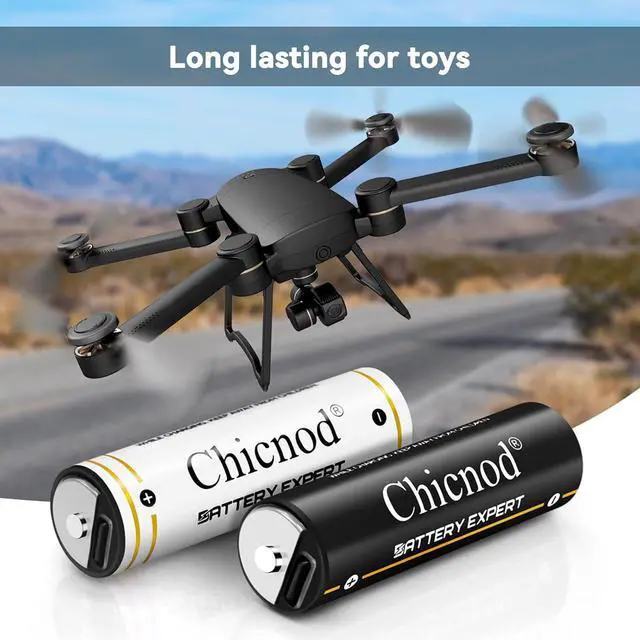 Alt view image 7 of 7 - Rechargeable AA Lithium Batteries 8 Pack with Fast Charger, 3300mWh High Capacity Batteries 1.5V Output Lion Double A Battery, 1.5Hours USB-C Quick Charge AA Rechargeable Batteries