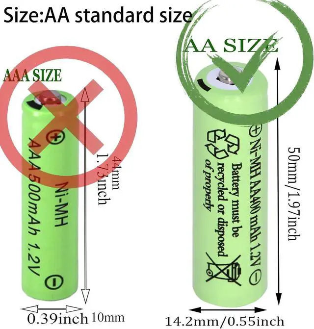 Alt view image 2 of 7 - 16 Packs Solar Lights AA Batteries 1.2Vots 400mah Ni-MH,Rechargeable Double A Solar Battery for Outdoor Solar Lights, String Lights, Pathway Lights