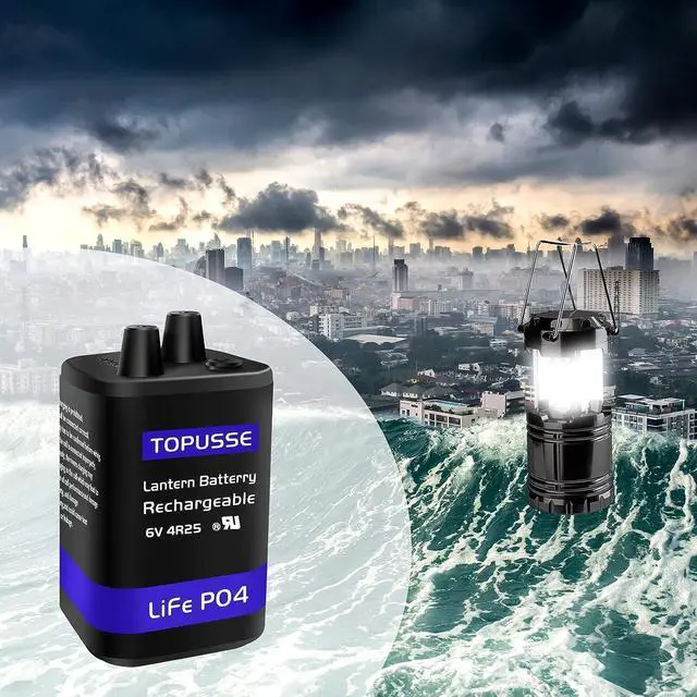Alt view image 6 of 6 - Rechargeable 6 Volt 4.5AH LiFePO4 Lantern Battery with Charger 1500+ Cycles, 6V Batteries Battery with BMS (Spring Terminals) 2 Pack