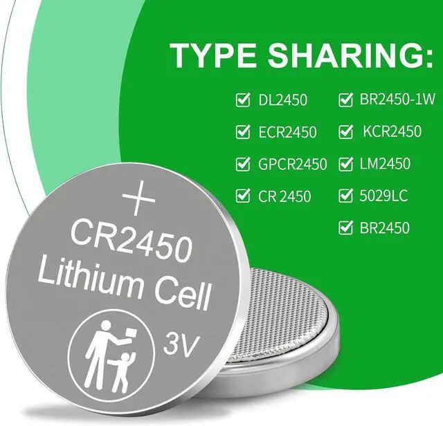 Alt view image 4 of 7 - CR2450 3V Lithium Coin Cell Battery 100 Pack, Button Battery CR2450 Batteries for Flameless Candles