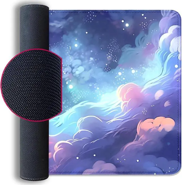 Alt view image 7 of 7 - Stars Sky Dark Blue Cosmos Mouse Pad Desk Mat,Large Extended Gaming Mouse Pad with Stitched Edges,Non-Slip Waterproof Rubber Base for Office,Computer,Keyboard,Laptop and Home Desk Pad(27.5X11.8 in)