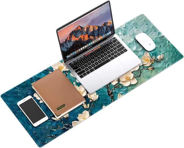 Alt view image 2 of 6 - Galdas Gaming Mouse Pad XXL XL Large Long Extended Big Mousepad Non-Slip Rubber Keyboard Desk Pad with Stitched Edges for Laptop Home Office (31.5x11.8x0.08 Inch)  (Painting Flowers)