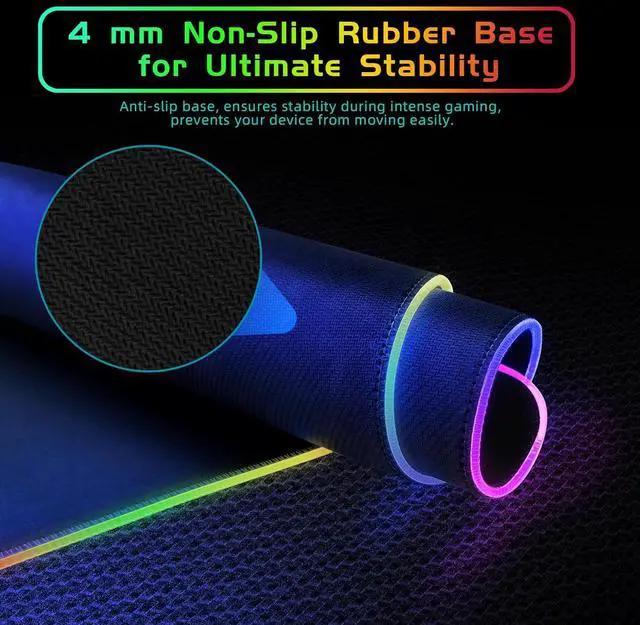 Alt view image 4 of 5 - RGB Gaming Mouse Pad With 15W Wireless Charging, Extra Large LED Mousepad, 14 Light Modes, XXL Size, Ergonomic Computer Pad, Non-Slip Rubber Base for Laptop, Gifts for Gamer/Men