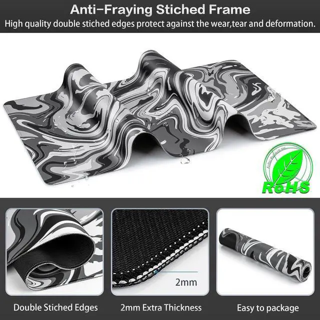 Alt view image 6 of 7 - Canjoy Gaming Mouse Pad, Fluid Pattern Mouse Pad 31.5x11.8inch Large Extended Computer Mouse Mat Keyboard Full Desk Mousepad for Gaming, Office, Home