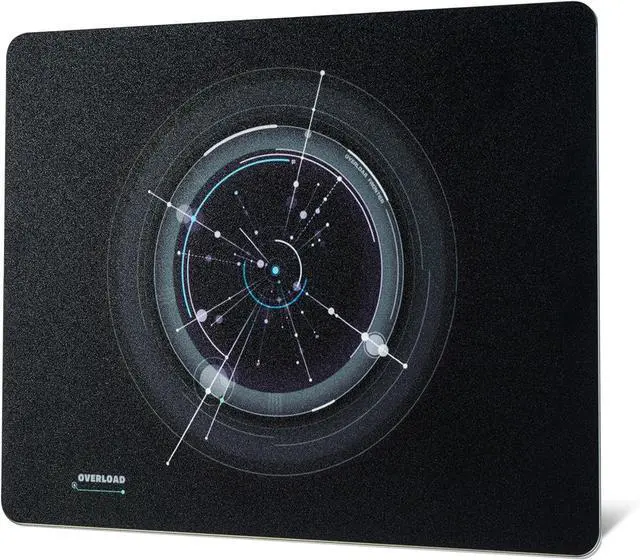 Main image of XVX Glass Mousepad Gaming, Overload Black Tempered Glass Mouse Pads for Gaming,Professional Large Mouse Mat 410mm*310mm, Special Glass Surface with Improved Precision and Speed