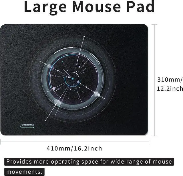 Alt view image 2 of 6 - XVX Glass Mousepad Gaming, Overload Black Tempered Glass Mouse Pads for Gaming,Professional Large Mouse Mat 410mm*310mm, Special Glass Surface with Improved Precision and Speed