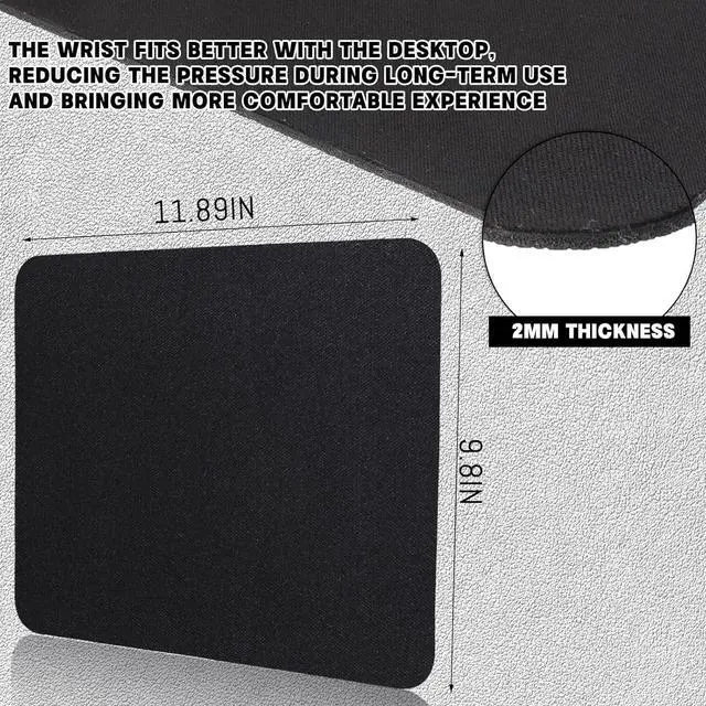 Alt view image 2 of 6 - Crtiin 50 Pack Mouse Pad Bulk Computer Mouse Pad Gaming Mousepad for Computers, Laptop, Back to School Office Graduation Gifts with Non Slip Rubber Base(9.84 x 11.81 Inch,Black)