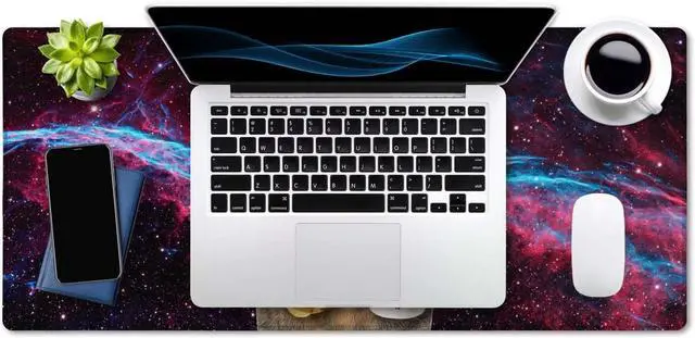 Alt view image 4 of 7 - SSOIU Extended Mouse Pad, XXL Gaming Mouse Pads, Large Big Mousepad Laptop Computer Keyboard Mat Desk Pad with Non-Slip Base Stitched Edge for Gaming Office, 35.5 x 15.7 inch, Funny Cat