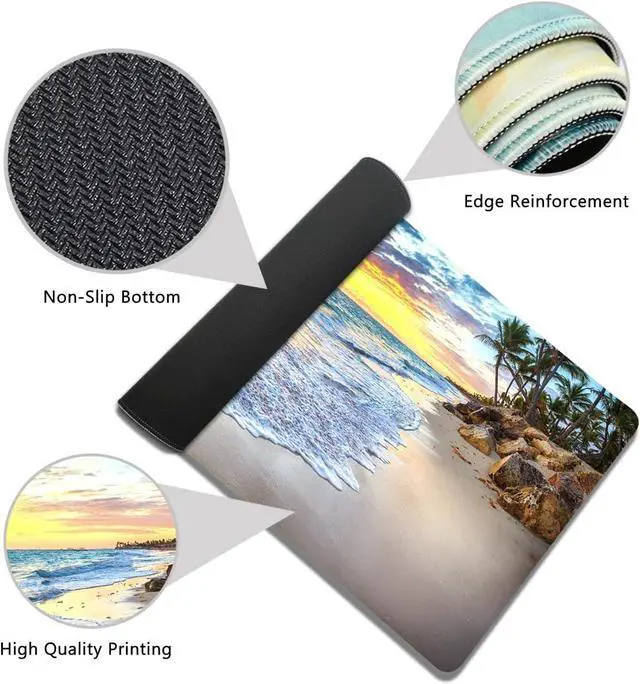Alt view image 5 of 6 - XXL Gaming Mouse Pad - Extended Size, Beach Ocean Design, Suitable for Work & Gaming