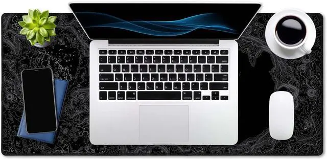 Alt view image 4 of 7 - SSOIU Moon Topographic Map Extended Mouse Pad, XXL Gaming Mouse Pads, Large Big Mousepad Laptop Computer Keyboard Mat Desk Pad with Non-Slip Base Stitched Edge for Gaming Office, 35.5 x 15.7 inch