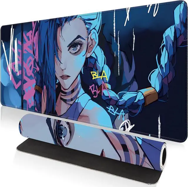 Main image of Large Gaming Mouse Pad 31.5 x 11.8 Inches XXL Extended for Mouse and Keyboard Non-Slip and Water Resistant Surface with Anime Cute Girl Design Jinx Ideal for Competitive Gaming League