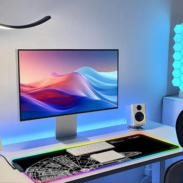 Alt view image 7 of 7 - RGB Mousepad LED Desk Mat Gaming Large Keyboard Cute Desktop Computer Laptop 14 Light XXL Long Giant Big Cool Modern Design Unique for Men Boys Gamer Oversized Wide 30x12'' Mousepad, Wars