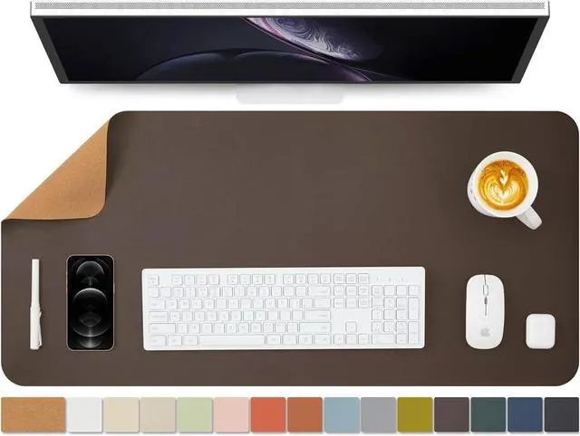 Main image of Cork Desk Mat - Dual-Sided Desk Pad for Office and Home - Desk Organization and Accessories - Ideal for Large Mouse Pad and Desk Mats on Top of Desks(Coffee,36"x 17")