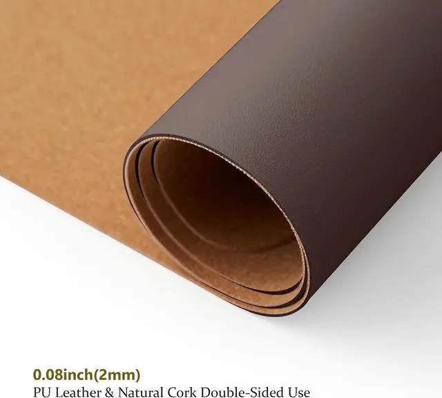 Alt view image 3 of 7 - Cork Desk Mat - Dual-Sided Desk Pad for Office and Home - Desk Organization and Accessories - Ideal for Large Mouse Pad and Desk Mats on Top of Desks(Coffee,36"x 17")