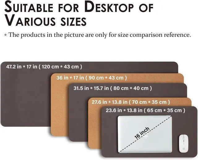 Alt view image 5 of 7 - Cork Desk Mat - Dual-Sided Desk Pad for Office and Home - Desk Organization and Accessories - Ideal for Large Mouse Pad and Desk Mats on Top of Desks(Coffee,36"x 17")