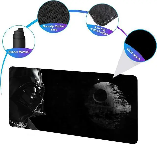 Alt view image 3 of 7 - Large Mouse Pad XXL,Mousepad with Stitched Edges & Non-Slip Rubber Base-High Speed Surface-Laptop Desk Pads-Computer Keyboard and Mice Combo Pad Mat 15.7X31.5 inch