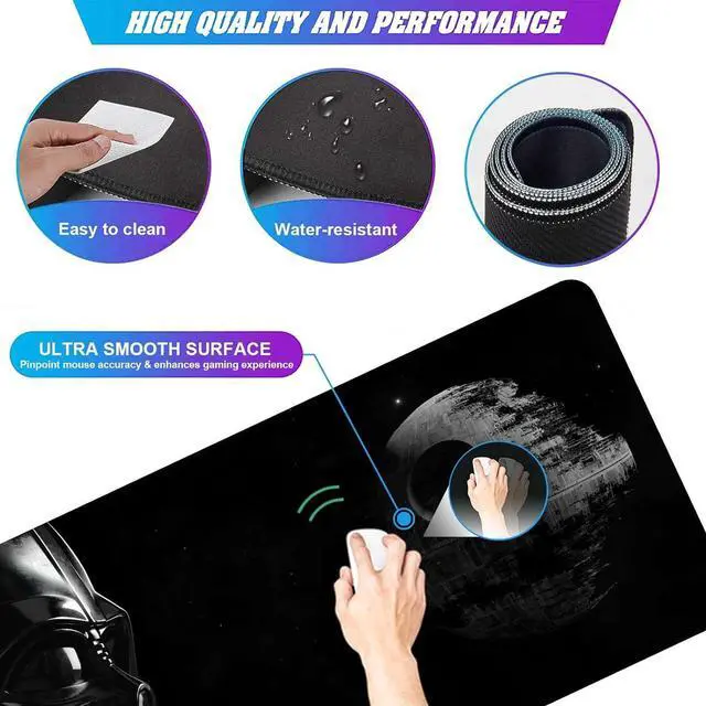 Alt view image 5 of 7 - Large Mouse Pad XXL,Mousepad with Stitched Edges & Non-Slip Rubber Base-High Speed Surface-Laptop Desk Pads-Computer Keyboard and Mice Combo Pad Mat 15.7X31.5 inch