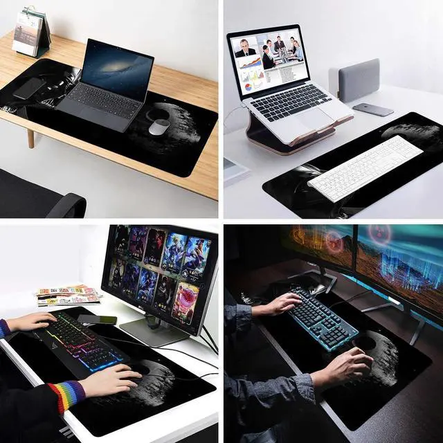 Alt view image 6 of 7 - Large Mouse Pad XXL,Mousepad with Stitched Edges & Non-Slip Rubber Base-High Speed Surface-Laptop Desk Pads-Computer Keyboard and Mice Combo Pad Mat 15.7X31.5 inch