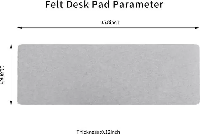 Alt view image 4 of 7 - DawnTrees Felt Desk Pad,Keyboard Mat (35.8x11.8Inches),Large Felt Mouse Pad,Computer Desk Mat XL,Desk Protector for Office (Light Gray)