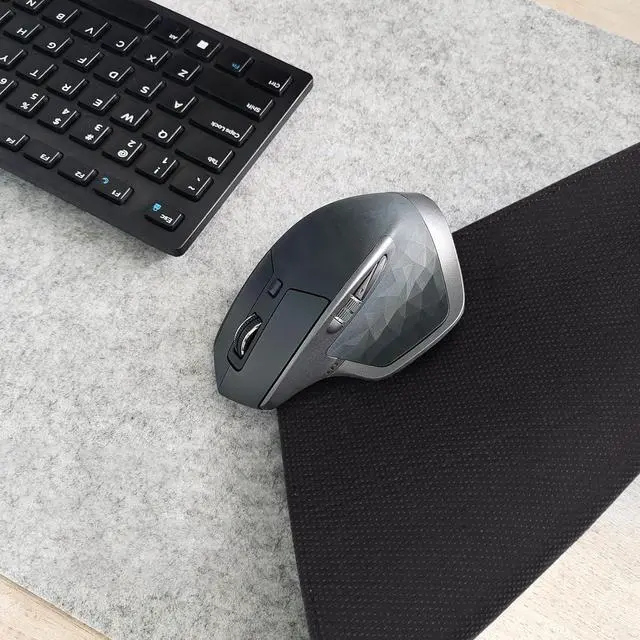 Alt view image 7 of 7 - DawnTrees Felt Desk Pad,Keyboard Mat (35.8x11.8Inches),Large Felt Mouse Pad,Computer Desk Mat XL,Desk Protector for Office (Light Gray)