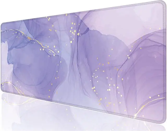 Main image of Desk Mat, 32" x 12" XXL Extended Large Gaming Mouse Pad, Desktop Decor Desk Pad, Cute Men Women Office Supplies and Accessories, XL Mouse Mat for Laptop & Keyboard, Minimalism Purple Marble