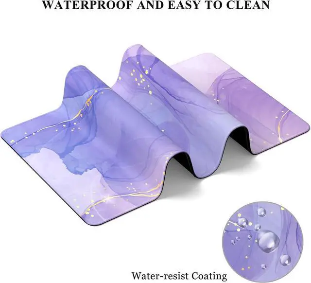 Alt view image 6 of 7 - Desk Mat, 32" x 12" XXL Extended Large Gaming Mouse Pad, Desktop Decor Desk Pad, Cute Men Women Office Supplies and Accessories, XL Mouse Mat for Laptop & Keyboard, Minimalism Purple Marble