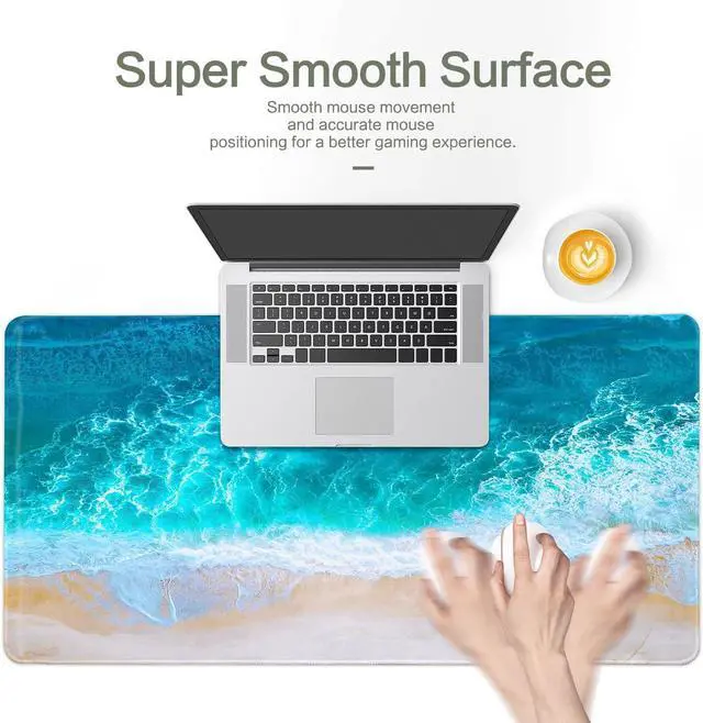 Alt view image 5 of 7 - Blue Ocean Mouse Pad Desk Mat Starfish Beach Big Gaming Mouse Pad Anime Desk Pad Mousepad XXL Extended Keyboard Mat, Computer Laptop Mouse Mat for Work, Game, Office, Home, Waterproof, 31.5 x 15.7 in