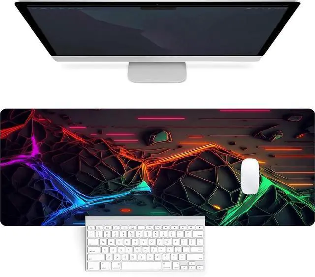 Main image of Mouse Pad Desk Pad, Gaming Mousepad Extended Large 31.5" x 11.8" 3D Computer Game Mouse Mat Desk Mat with Stitched Edges Non-Slip Rubber Base, Keyboard Pad Mousepad for Office and Home